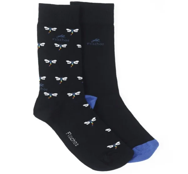 Fluchos CA0009 Calcetin largo Navy-libelulas (2p) 1964-1966- Socks