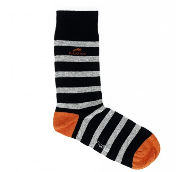 Fluchos CA0009 Calcetin largo Navy-rayas (2p) 1970-1971- Socks
