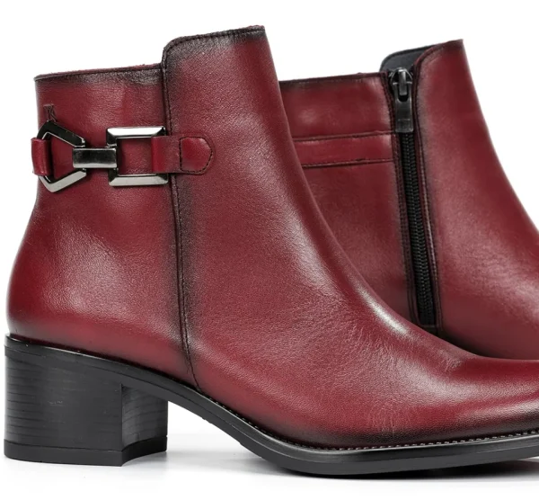 Fluchos CHIARA D9347 Red Ankle Boot- Ankle Boots | Heels