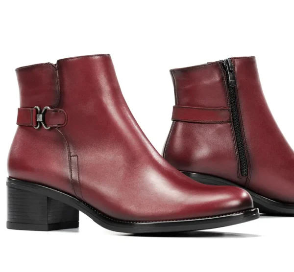 Fluchos CHIARA D8966 Red Ankle Boot- Ankle Boots | Heels