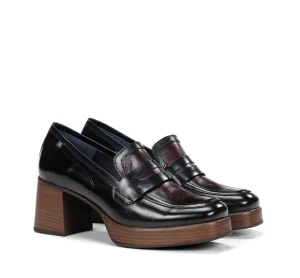 Fluchos CRISTEL D9334 Black Moccasin- Heels