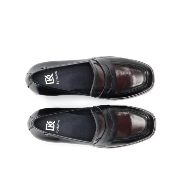 Fluchos CRISTEL D9334 Black Moccasin- Heels