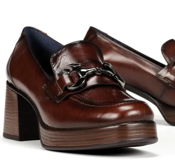 Fluchos CRISTEL D9155 Brown Moccasin- Heels