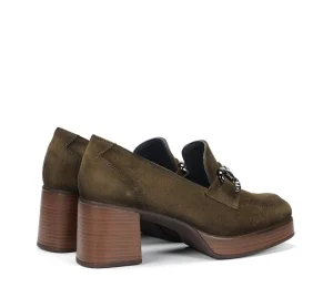 Fluchos CRISTEL D9155 Green Moccasin- Heels