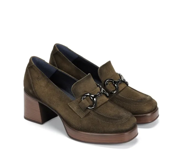 Fluchos CRISTEL D9155 Green Moccasin- Heels