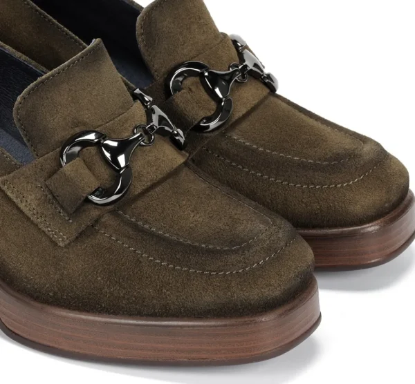 Fluchos CRISTEL D9155 Green Moccasin- Heels