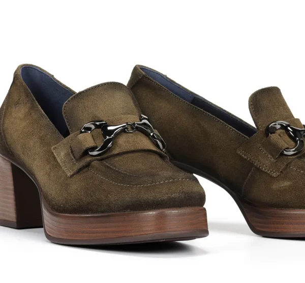 Fluchos CRISTEL D9155 Green Moccasin- Heels