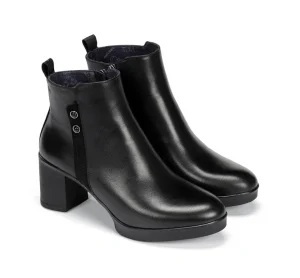 Fluchos ELITE D9423 Black Ankle Boot- Ankle Boots | Heels