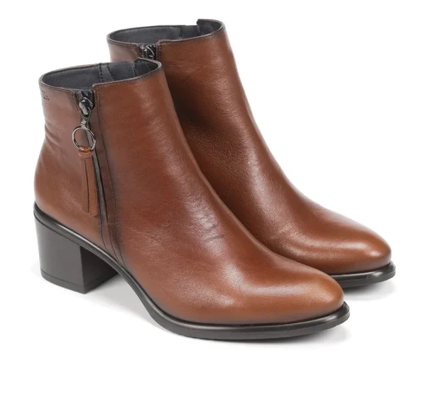Fluchos LEXI D8606 Brown Ankle Boot- Ankle Boots | Heels