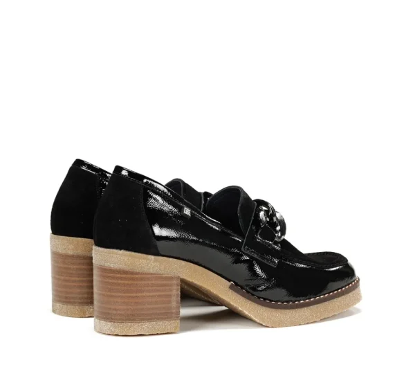 Fluchos OPRAH D9193 Black Moccasin- Heels