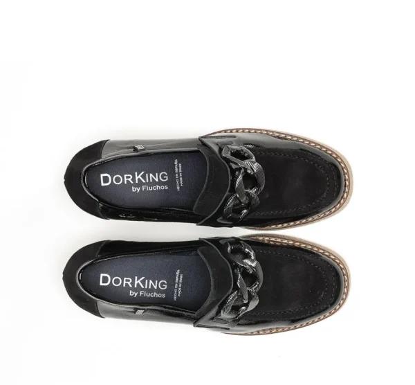 Fluchos OPRAH D9193 Black Moccasin- Heels