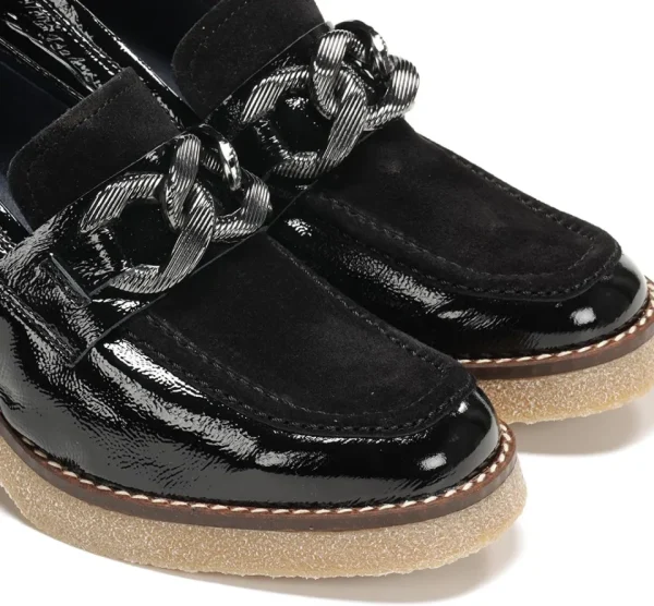 Fluchos OPRAH D9193 Black Moccasin- Heels
