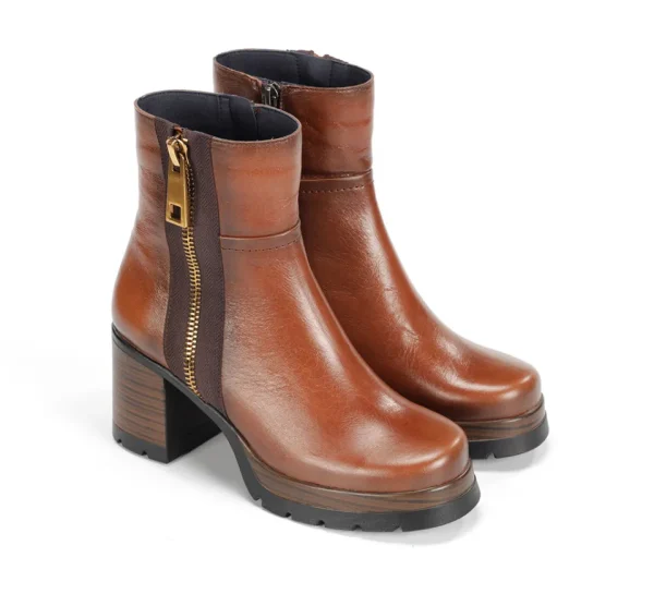 Fluchos SAFE D9413 Brown Ankle Boot- Ankle Boots | Heels