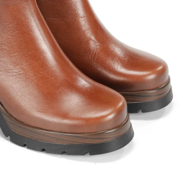 Fluchos SAFE D9413 Brown Ankle Boot- Ankle Boots | Heels