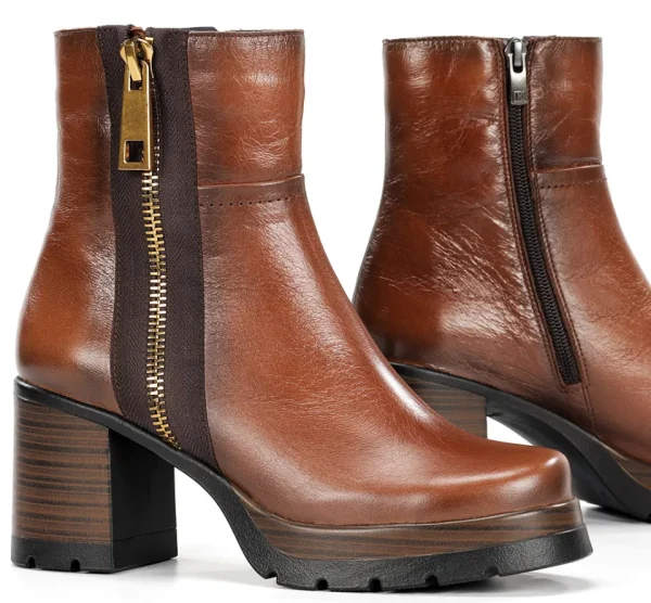 Fluchos SAFE D9413 Brown Ankle Boot- Ankle Boots | Heels