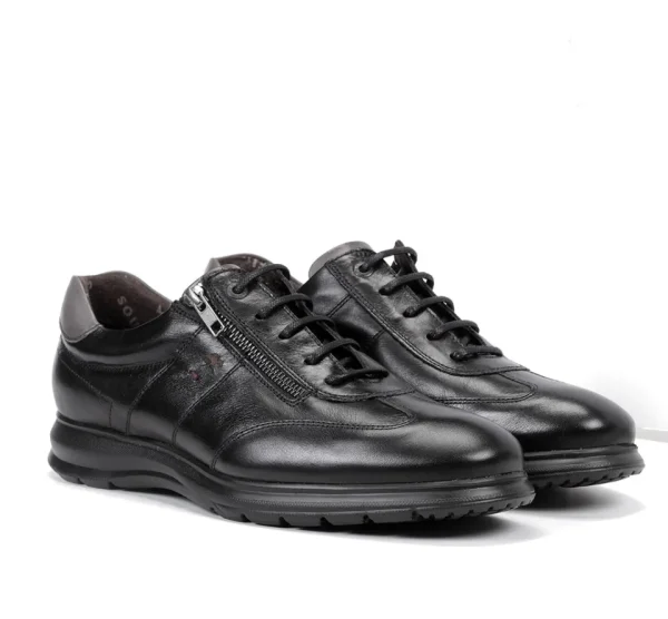 Fluchos ZETA F0606 Black Shoe- Formal Shoes | Lace-Up Shoes