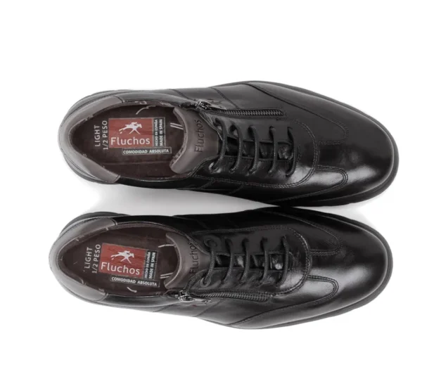 Fluchos ZETA F0606 Black Shoe- Formal Shoes | Lace-Up Shoes