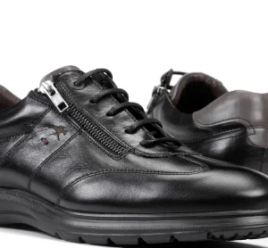 Fluchos ZETA F0606 Black Shoe- Formal Shoes | Lace-Up Shoes