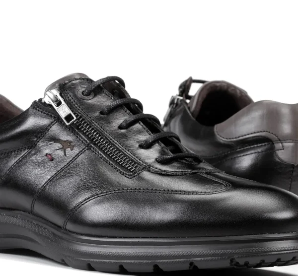 Fluchos ZETA F0606 Black Shoe- Formal Shoes | Lace-Up Shoes
